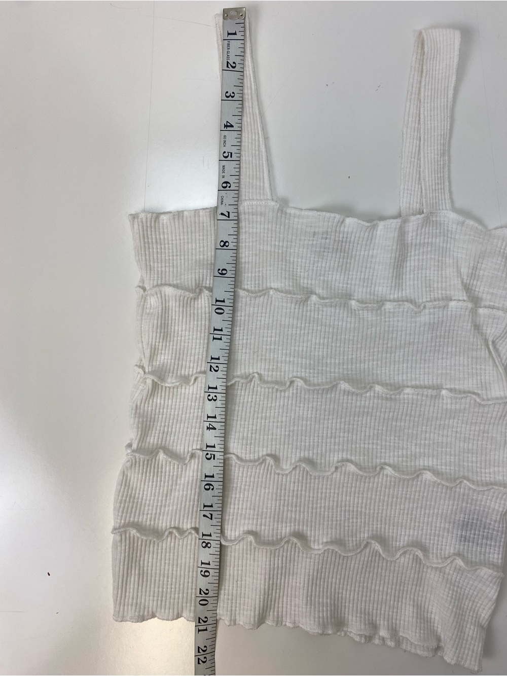 POL White Ruffled Tank with Wide Straps - Picture 5 of 5